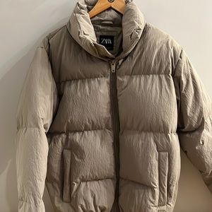 MENS PUFFER TAN/GEEY